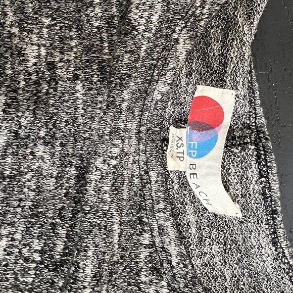 Free People Boxy Oversize Tunic Wide Relax Sleeves Womens Gray Neck Size XS - Picture 9 of 12